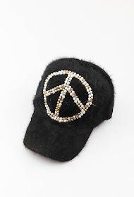 CASQUETTE PERLES PEACE