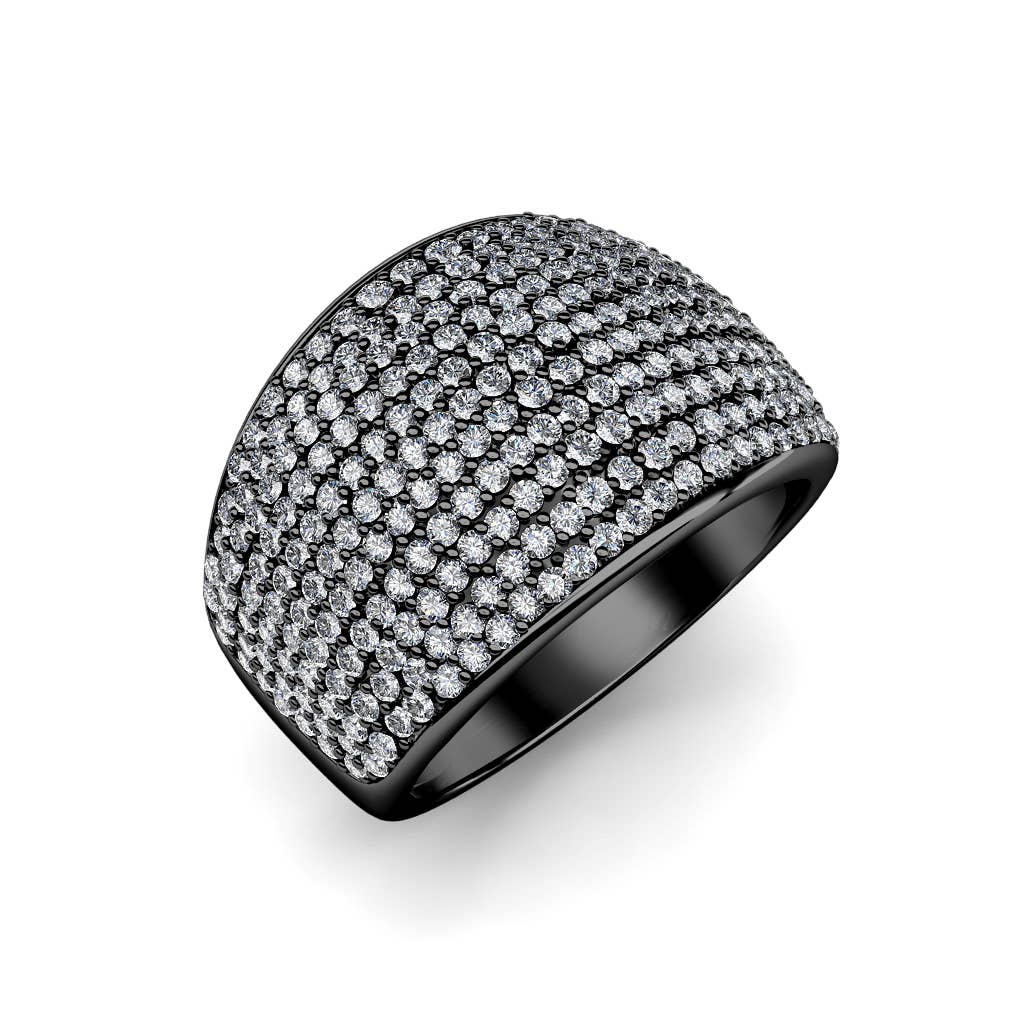 Bague Glamour Metal - Argenté Et Gris Anthracite