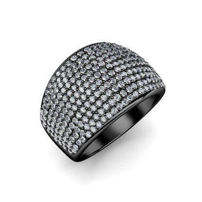 Bague Glamour Metal - Argenté Et Gris Anthracite