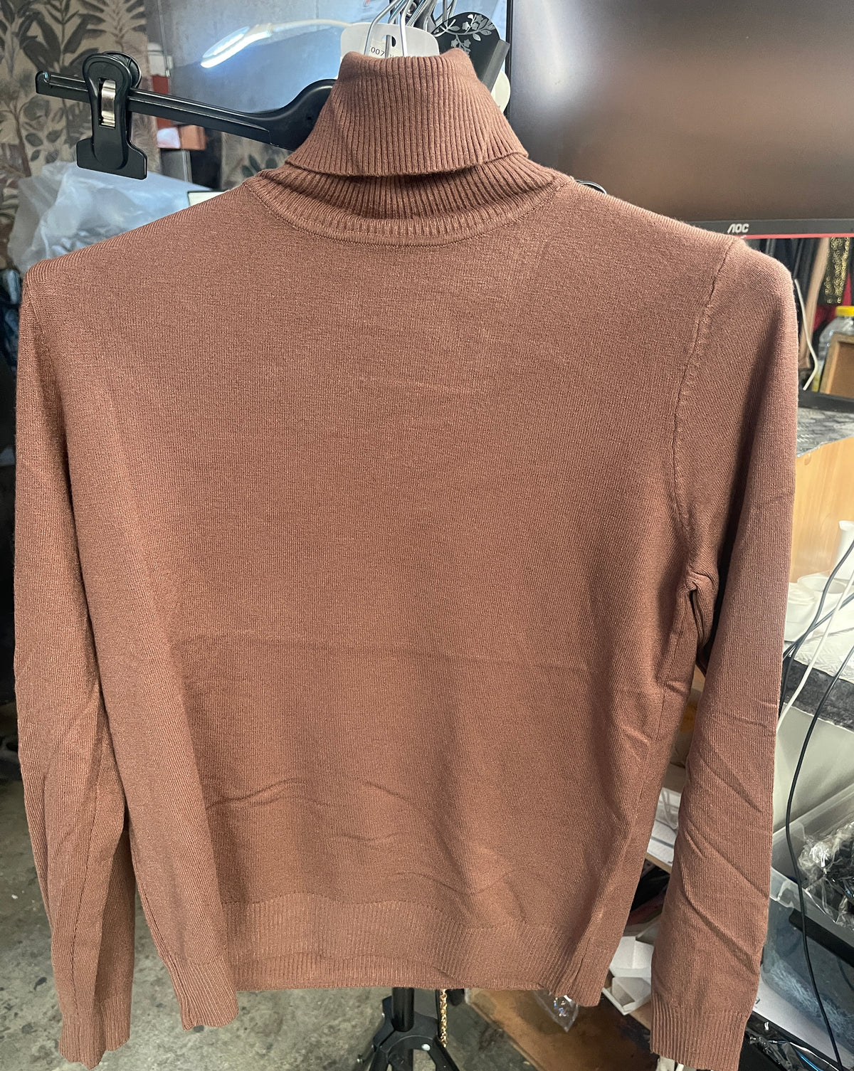 Pull Maille Basique Col Roulé