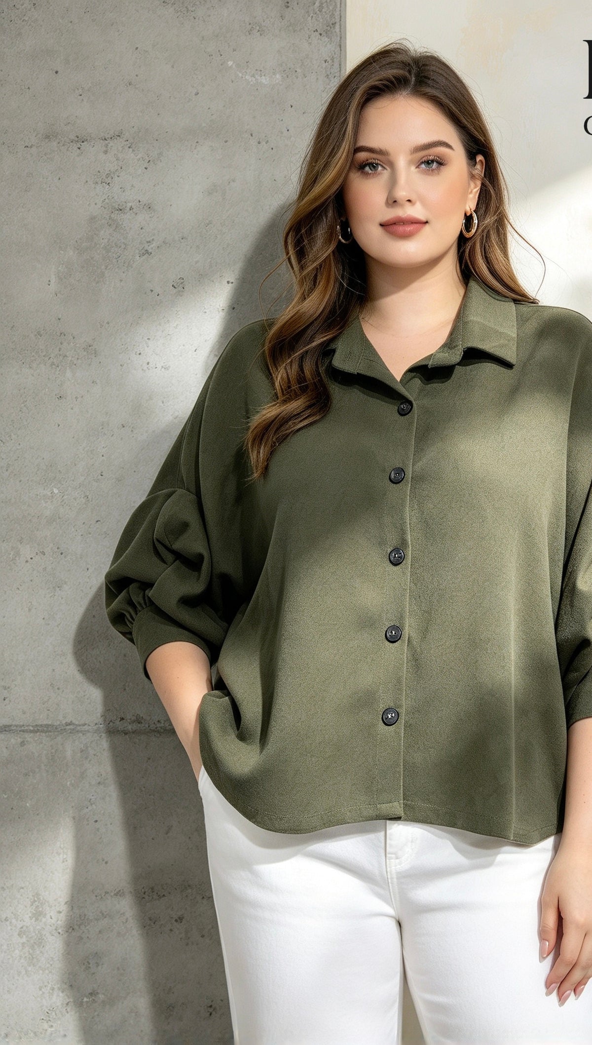 Chemise Manches Bouffantes Tissu Doux Et Épais