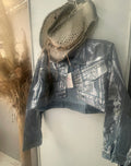 Veste courte jeans painting