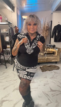 ensemble jupe pull en mailles lurex