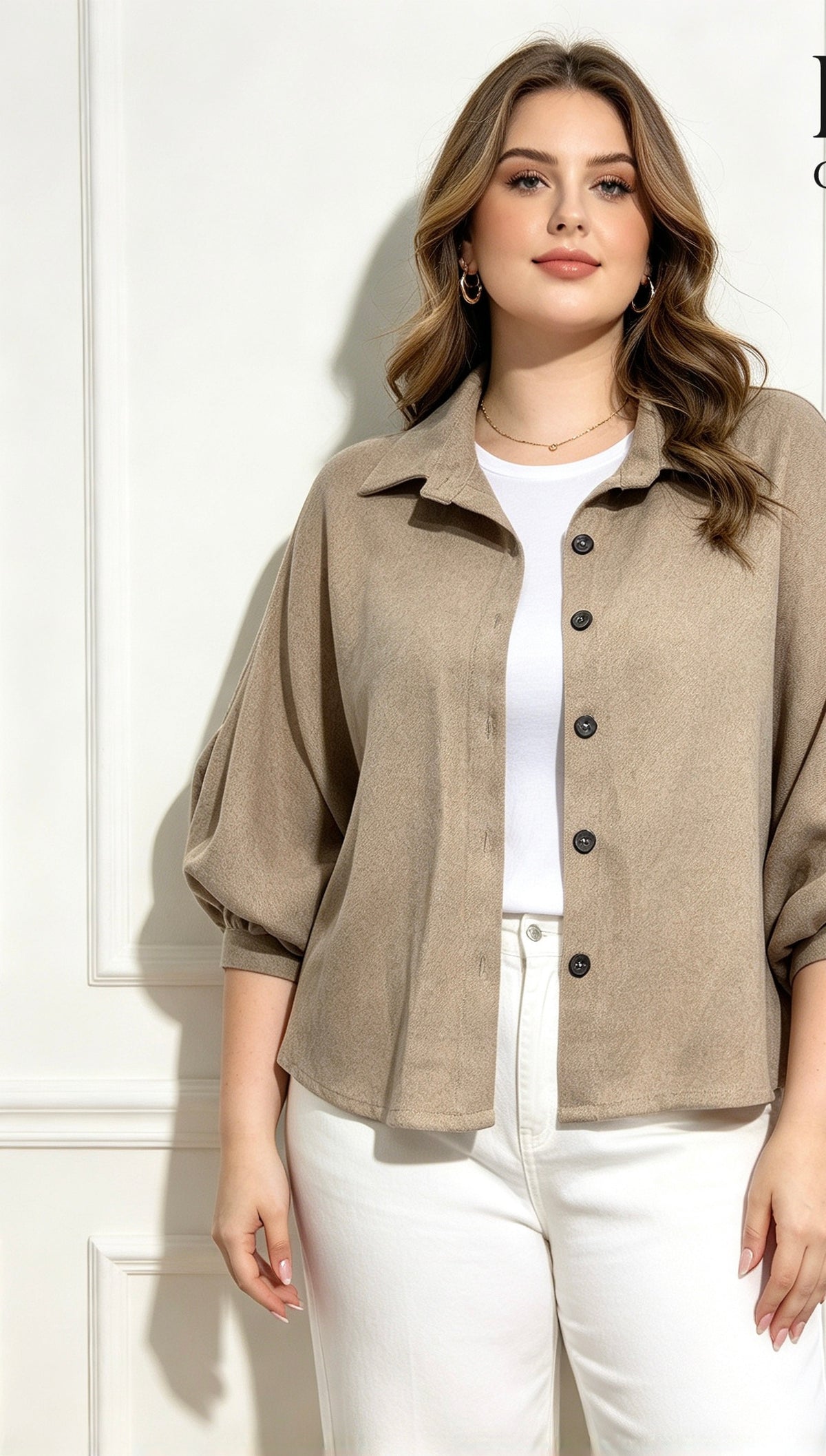Chemise Manches Bouffantes Tissu Doux Et Épais