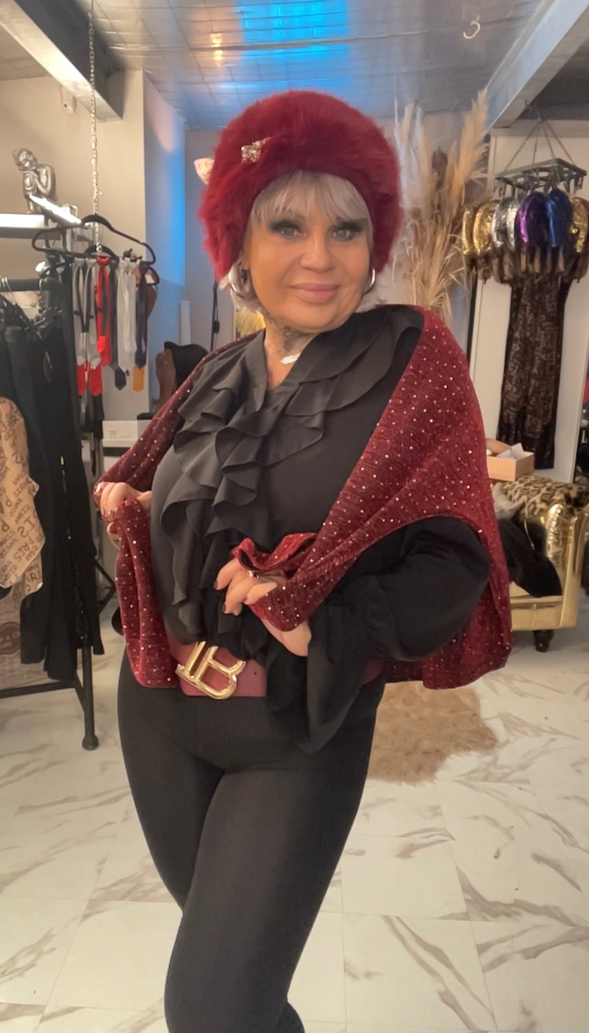 Legging pattes d'éléphant pailleté