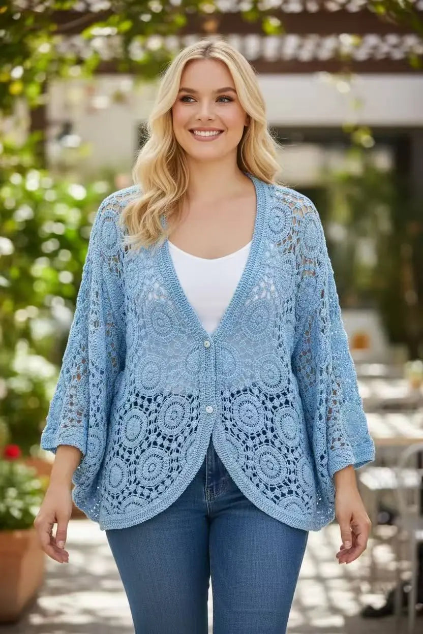 Gilet crochet arrondi L'autre mode