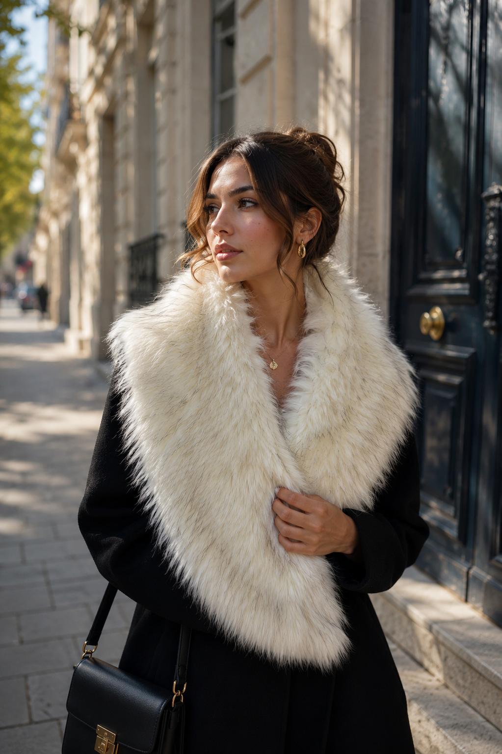 Col en fausse fourrure