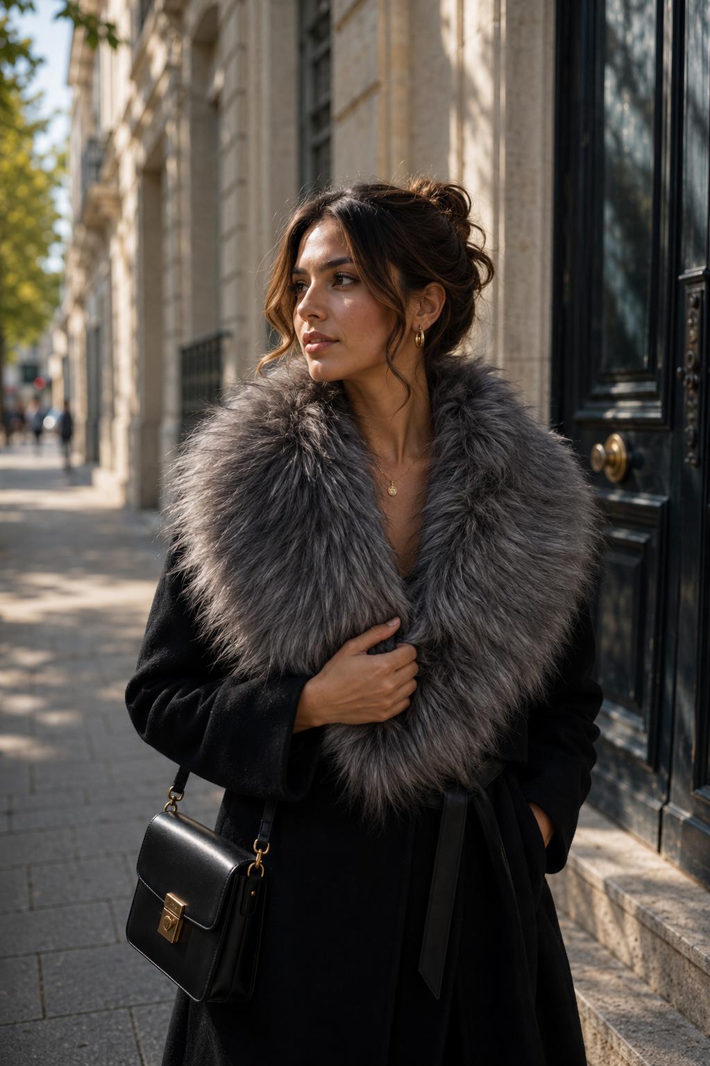 Col en fausse fourrure
