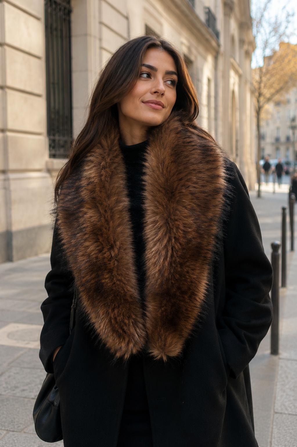 Col en fausse fourrure