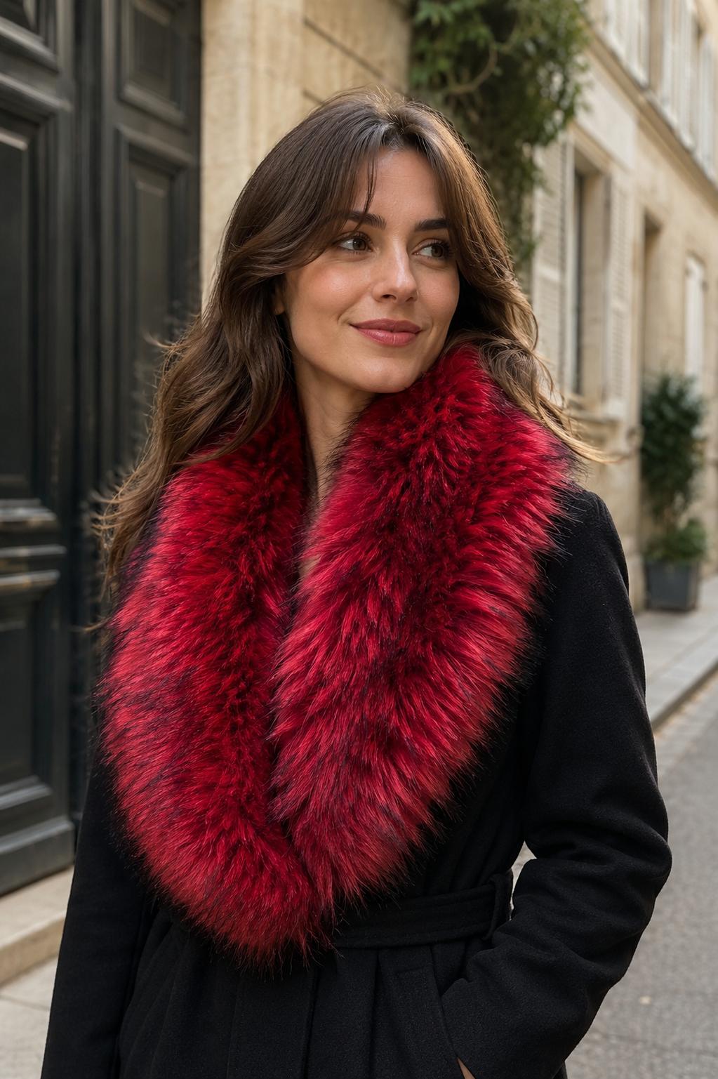 Col en fausse fourrure