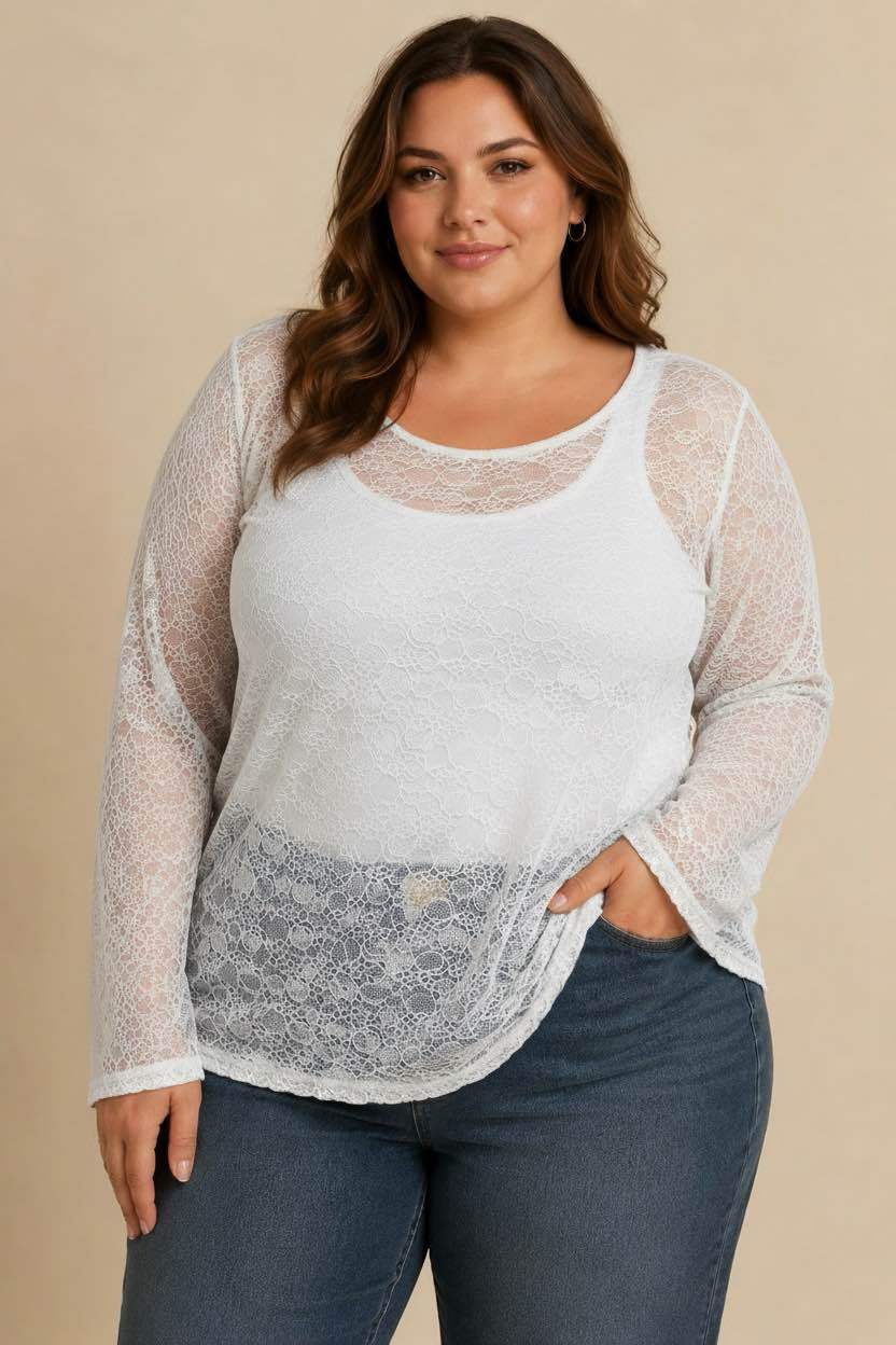 Blouse transparente dentelle