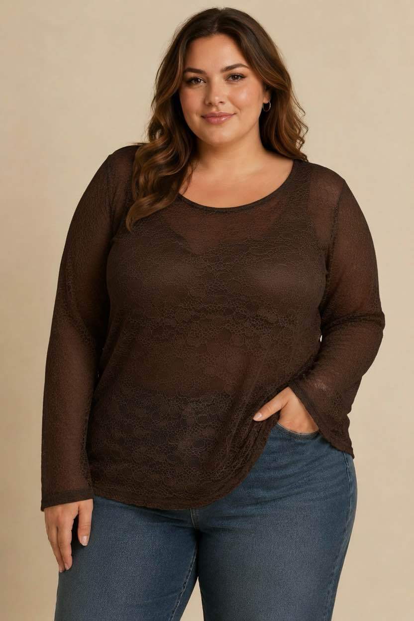 Blouse transparente dentelle