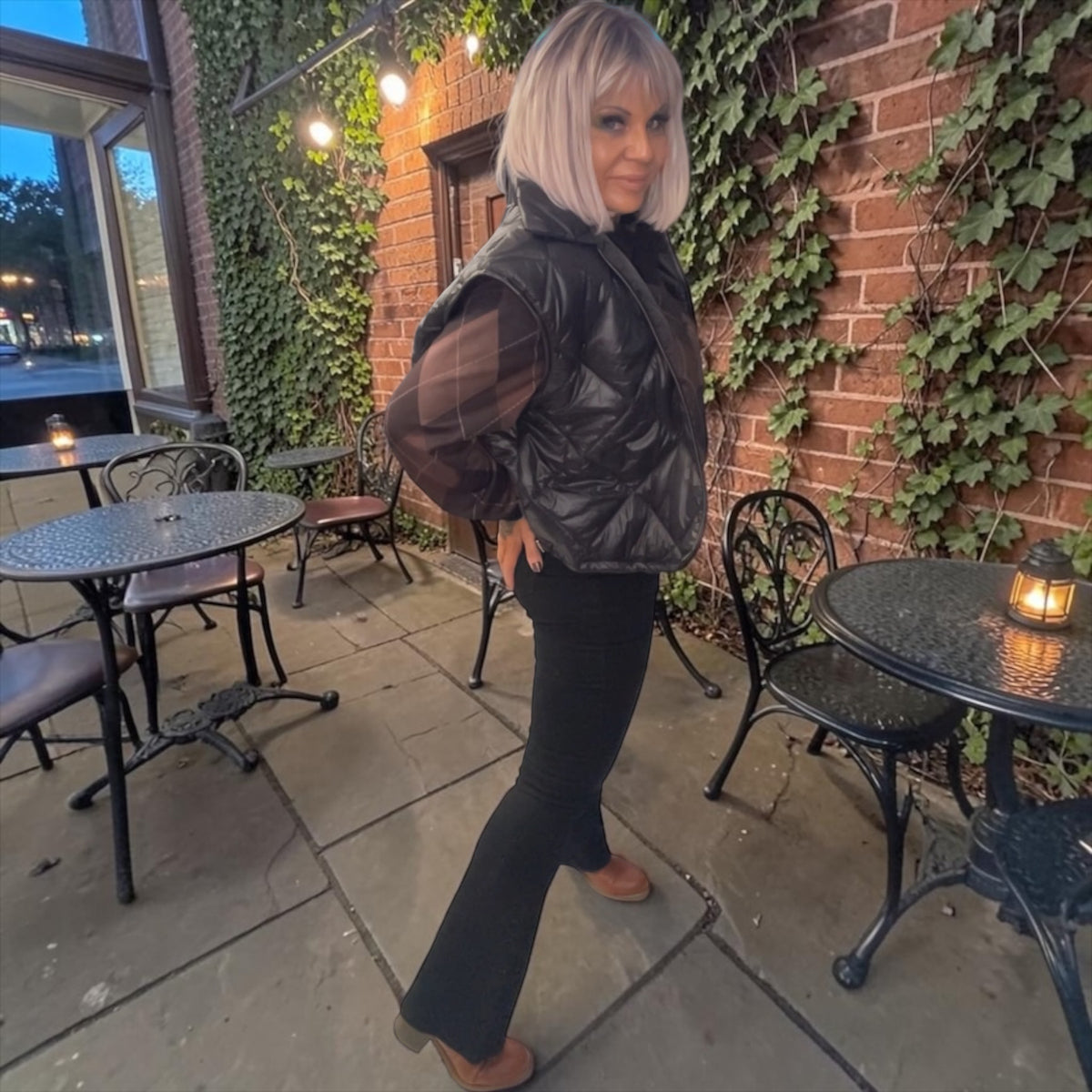Pantalon noir trompette