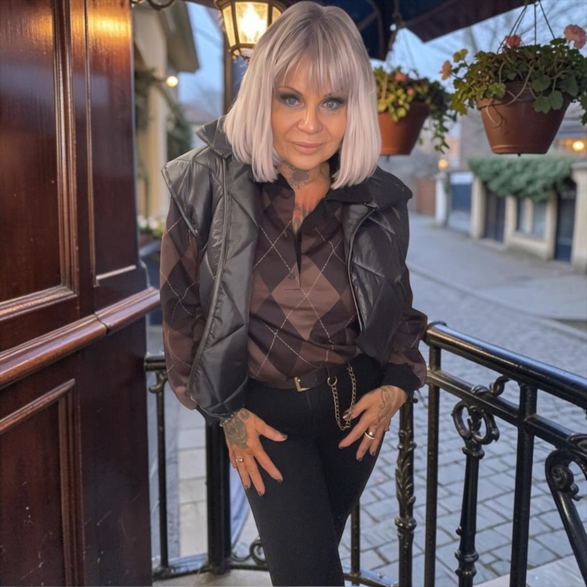 Pantalon noir trompette