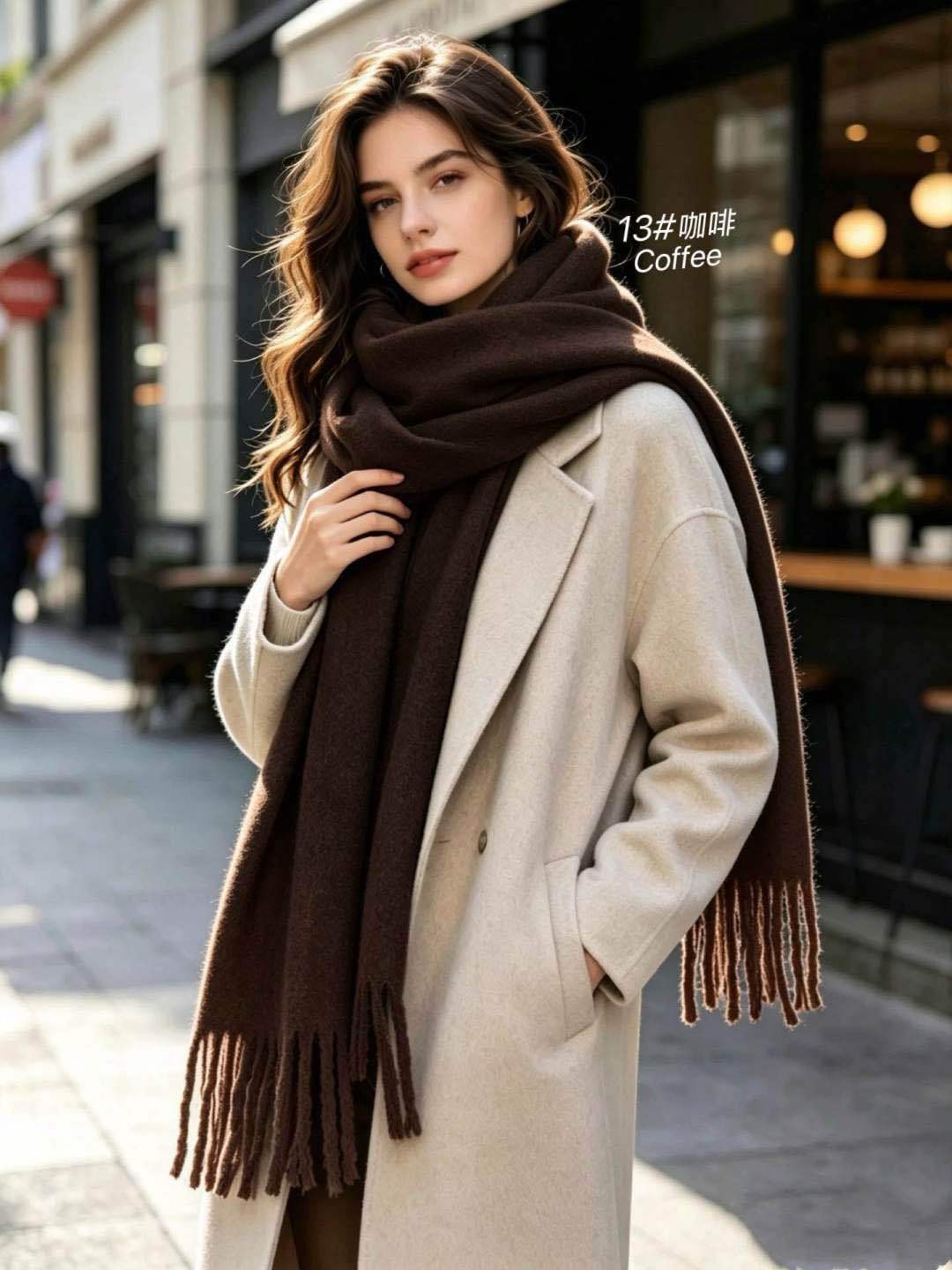 Écharpe unie d'hiver  — Douce & chaude