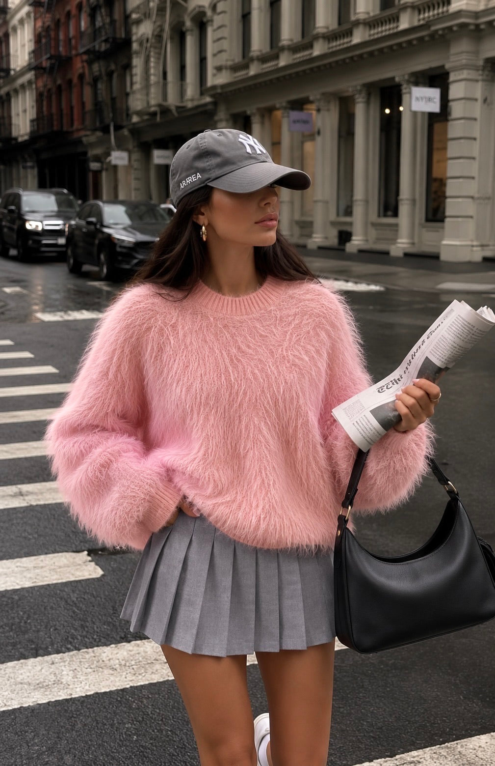 Pull Duveteux Chic Col Rond