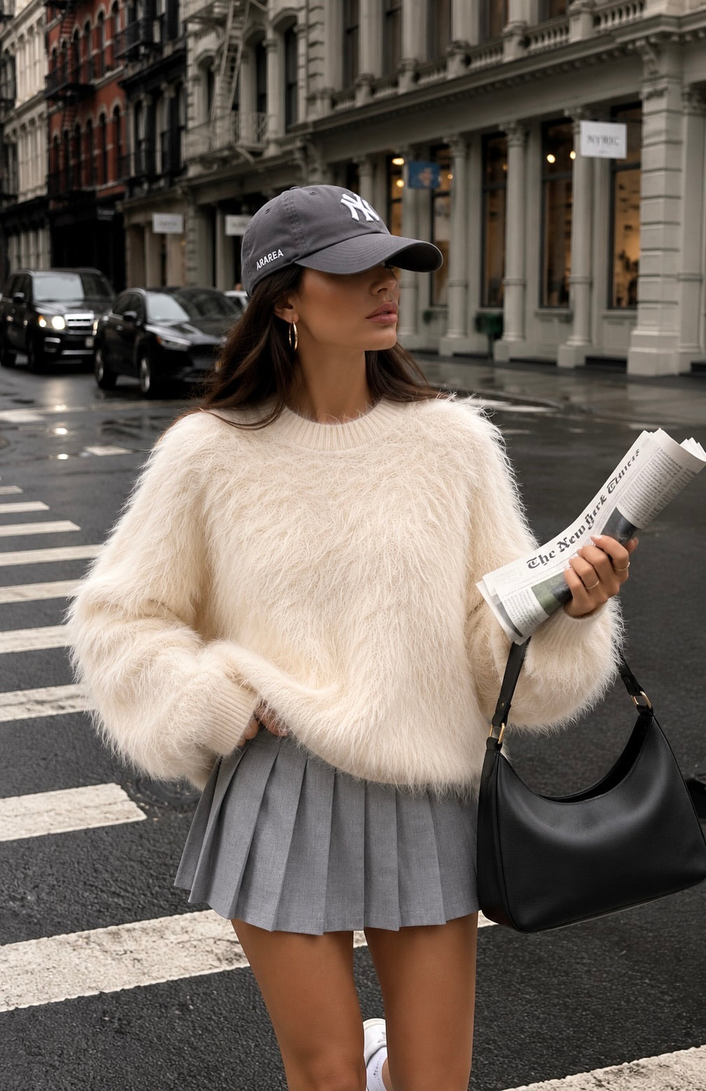 Pull Duveteux Chic Col Rond