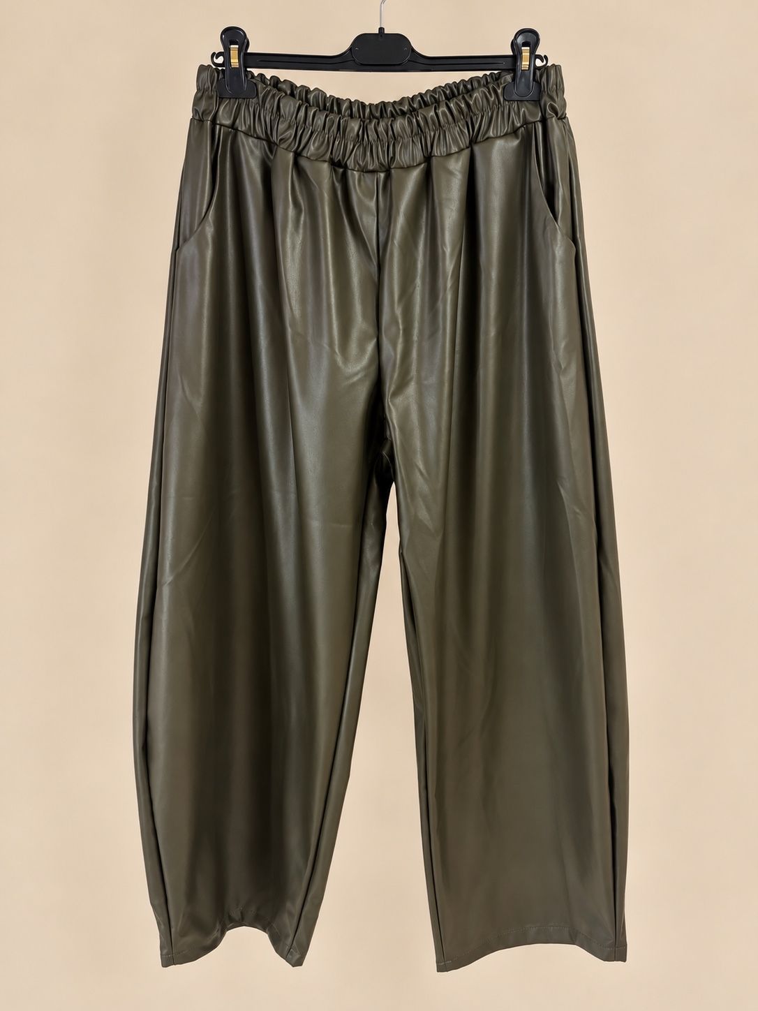 Pantalon barrel simili