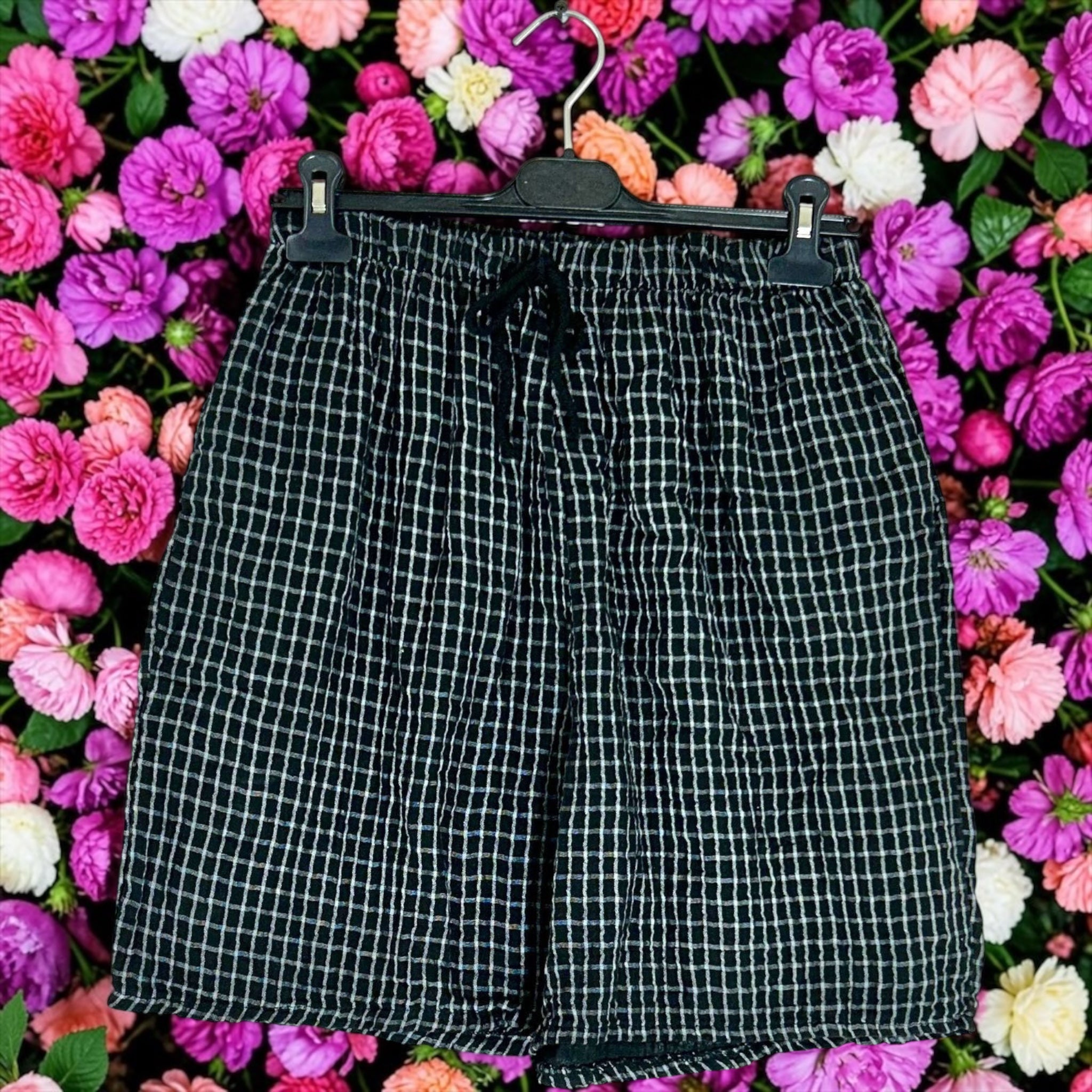 Short carreaux gaz de coton L'autre mode