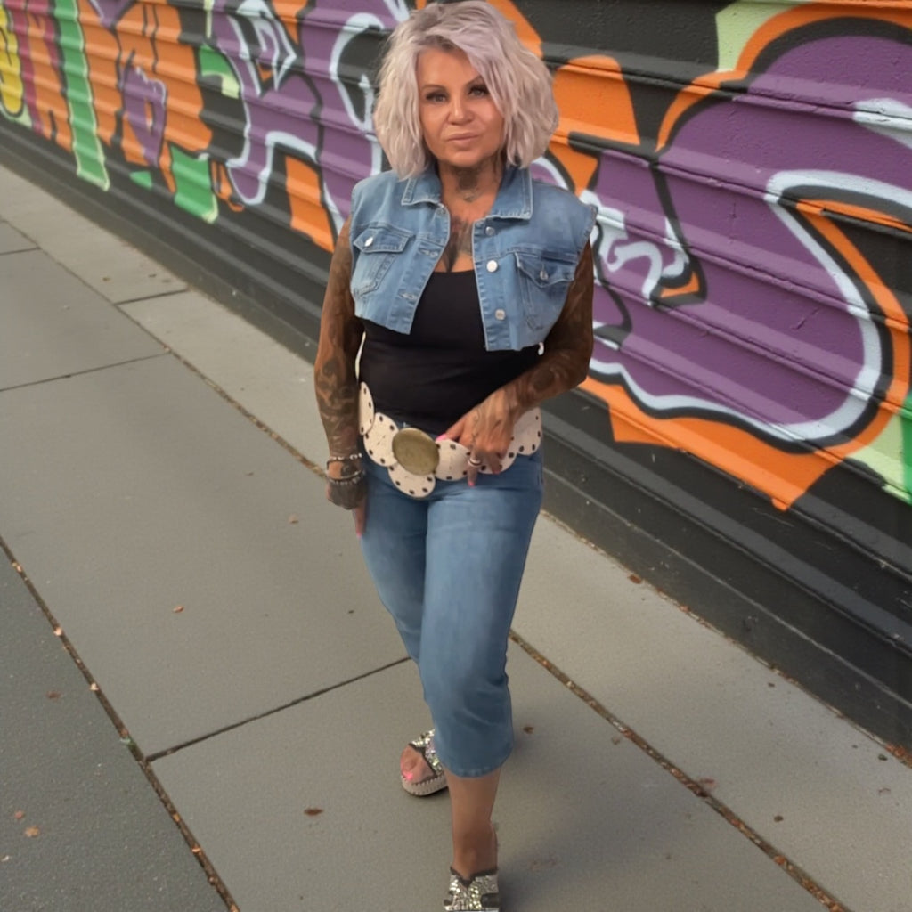 Veste jeans  courte crunchtips L'autre mode