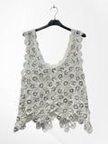 Top crochet coton strass