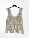Top crochet coton strass