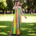 Robe longue bustier colorée