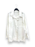 Chemise coton dentelle col strass
