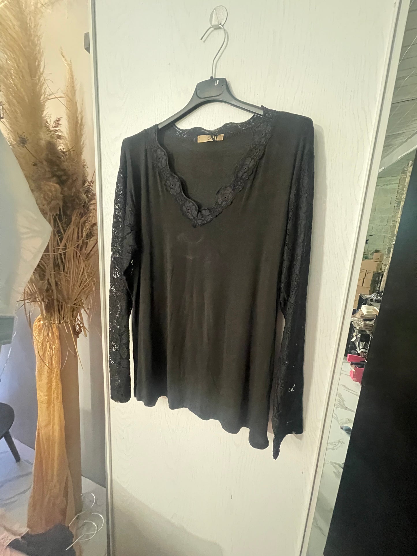 blouse fine manches dentelle