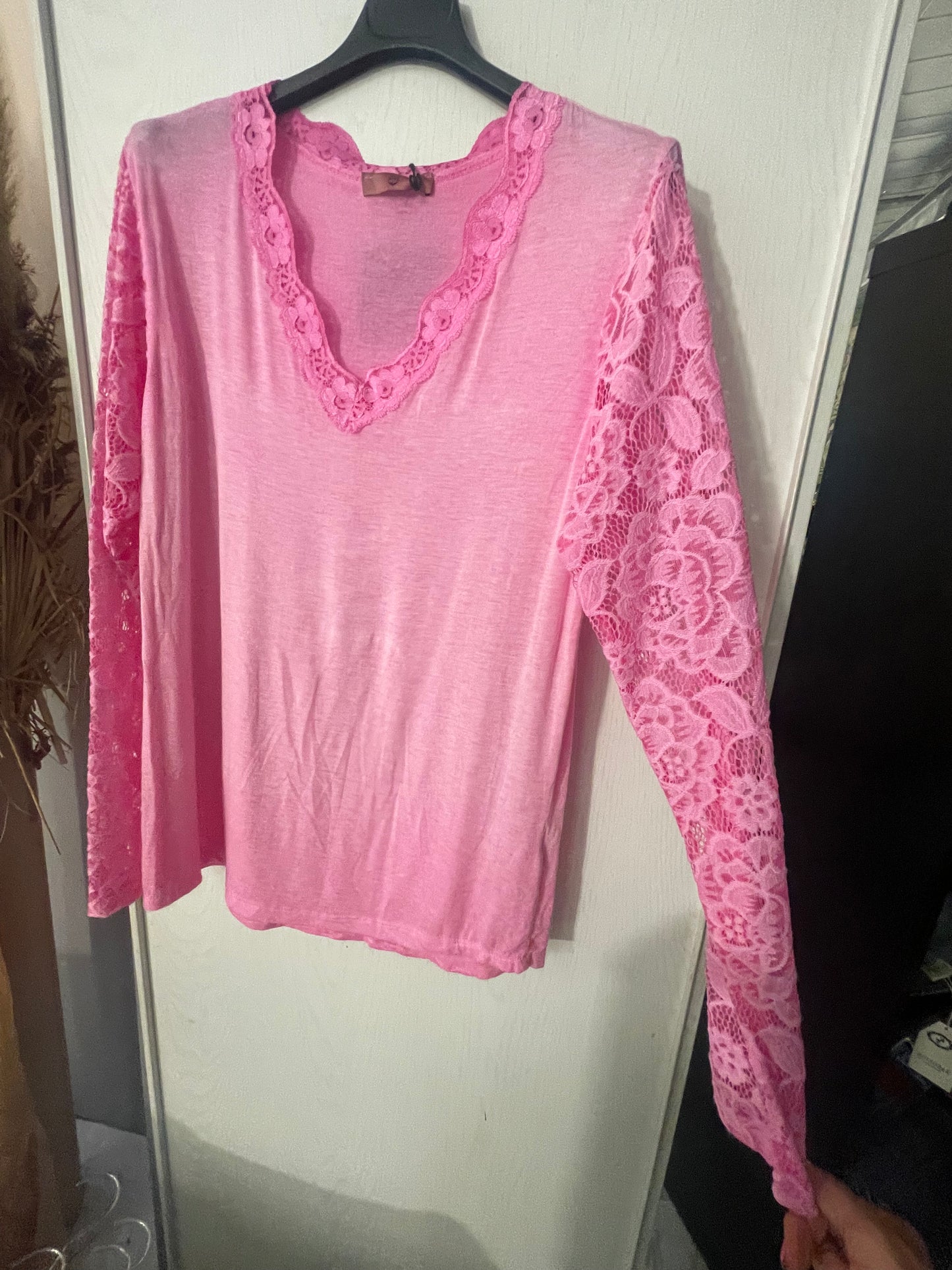 blouse fine manches dentelle