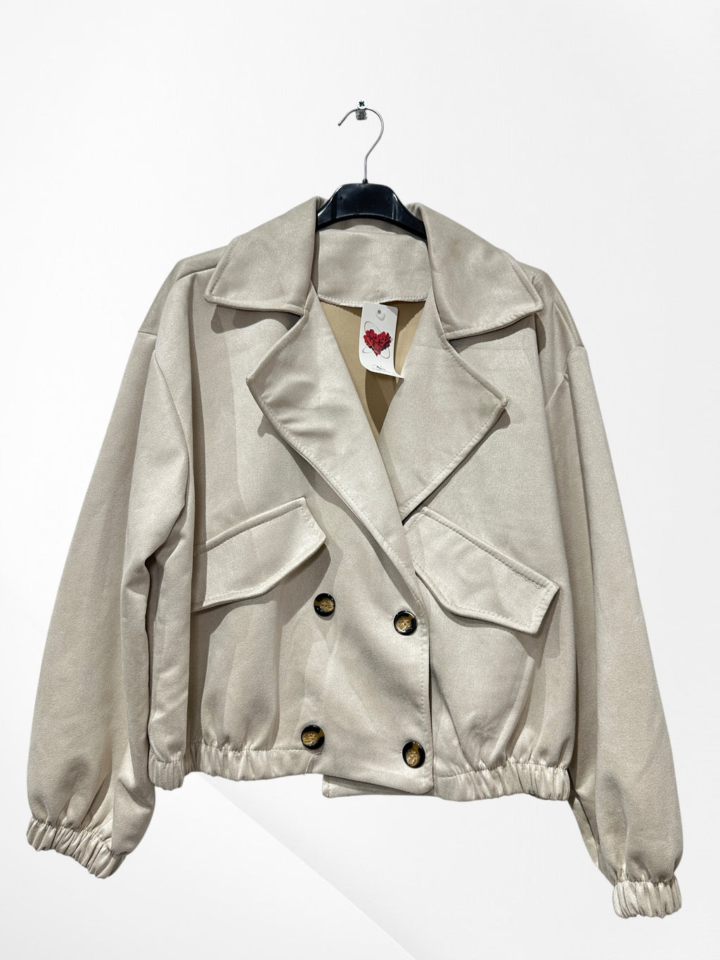 Veste Suedine courte boutons