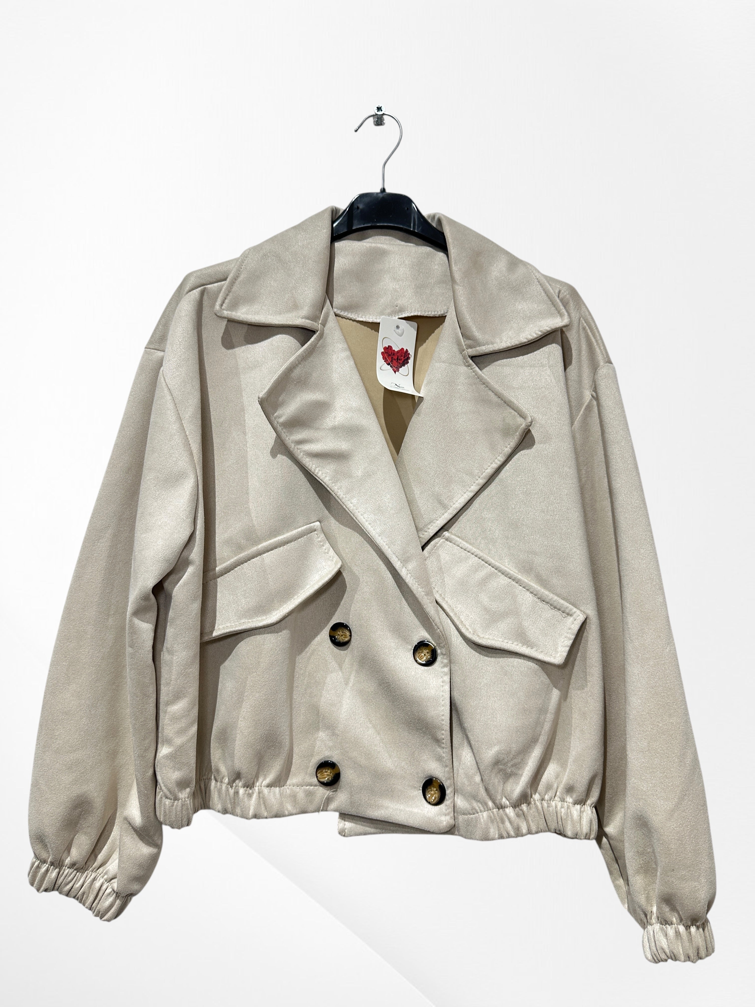 Veste Suedine courte boutons