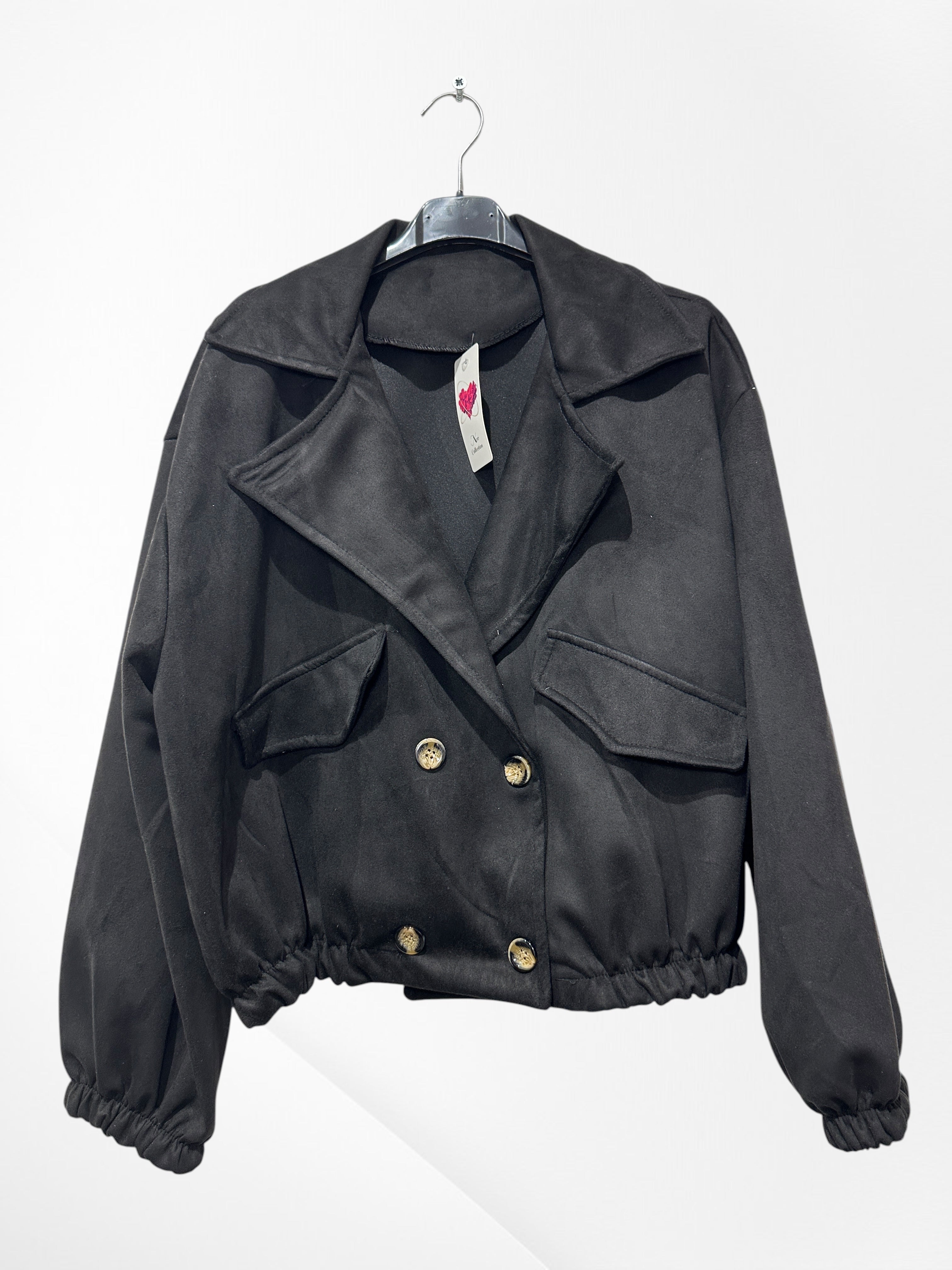 Veste Suedine courte boutons