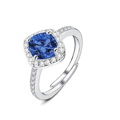 Bague ajustable avec zircon carré - L'autre mode