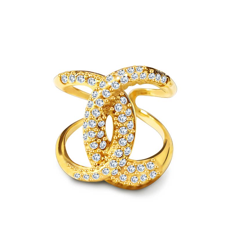 BAGUE AVEC PAVÉ DE ZIRCONIUM - L'autre mode