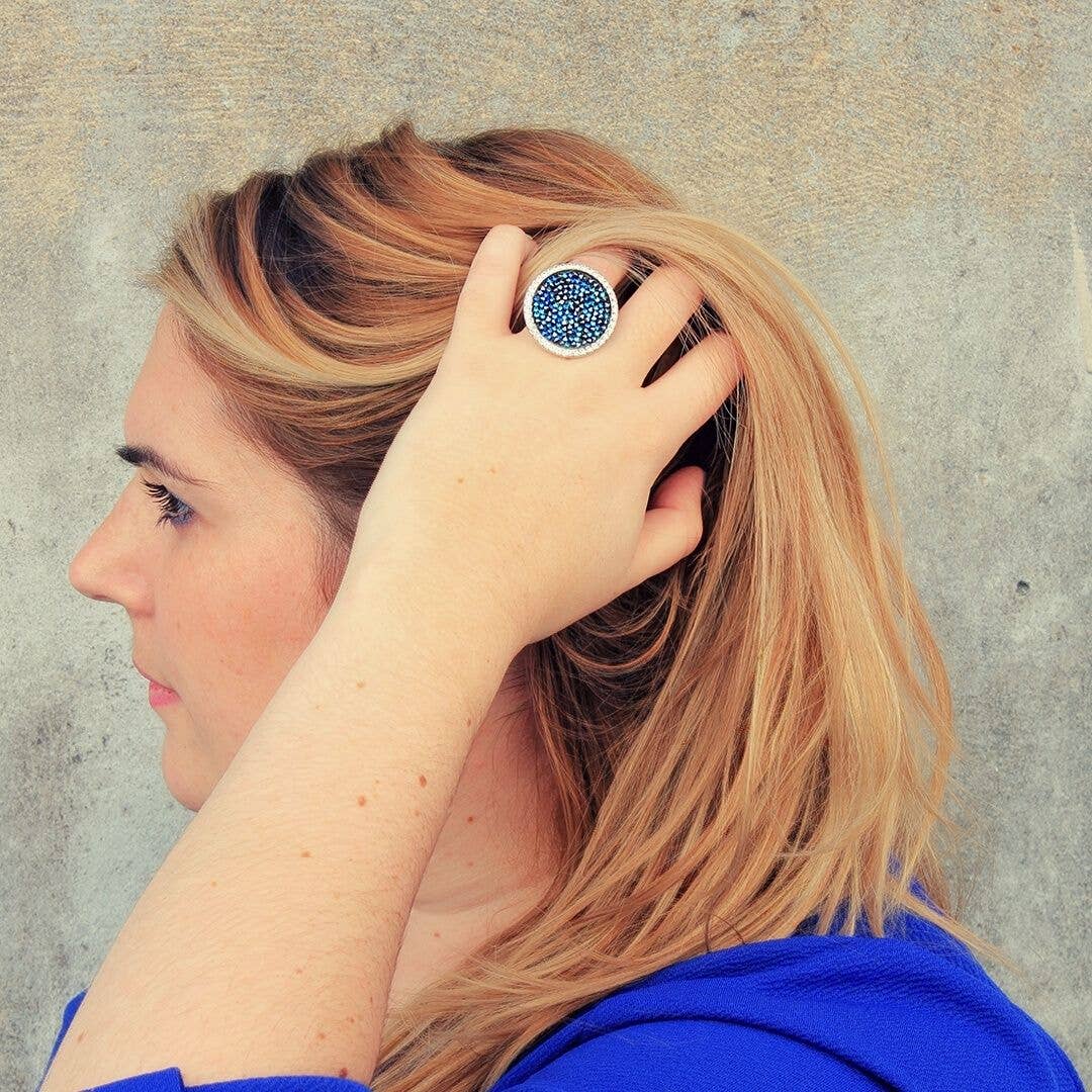 Bague Océan - Argenté Et Bleu - L'autre mode