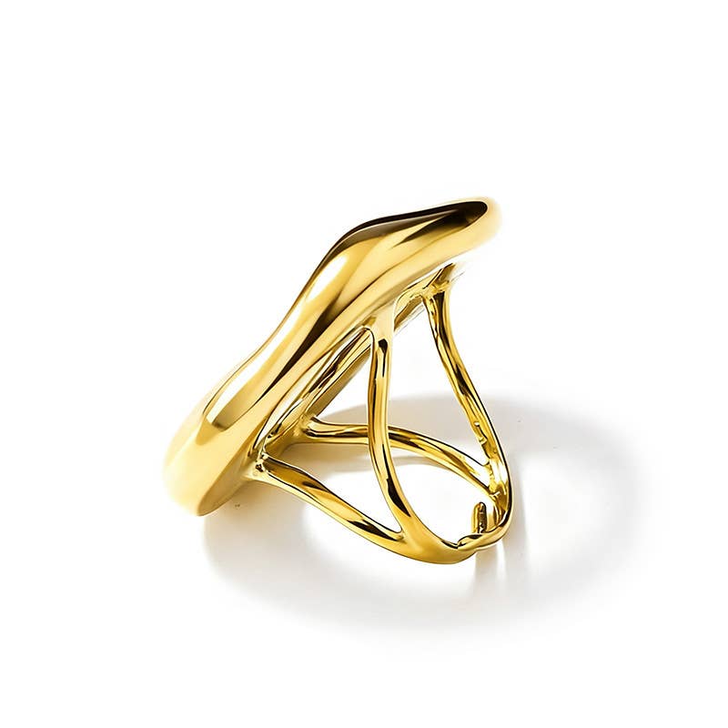 BAGUE OVALE CREUSE RÉGLABLE - L'autre mode