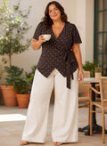 Blouse cache cœur nouée à pois - L'autre mode