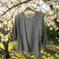 blouse courte rayures coton - L'autre mode