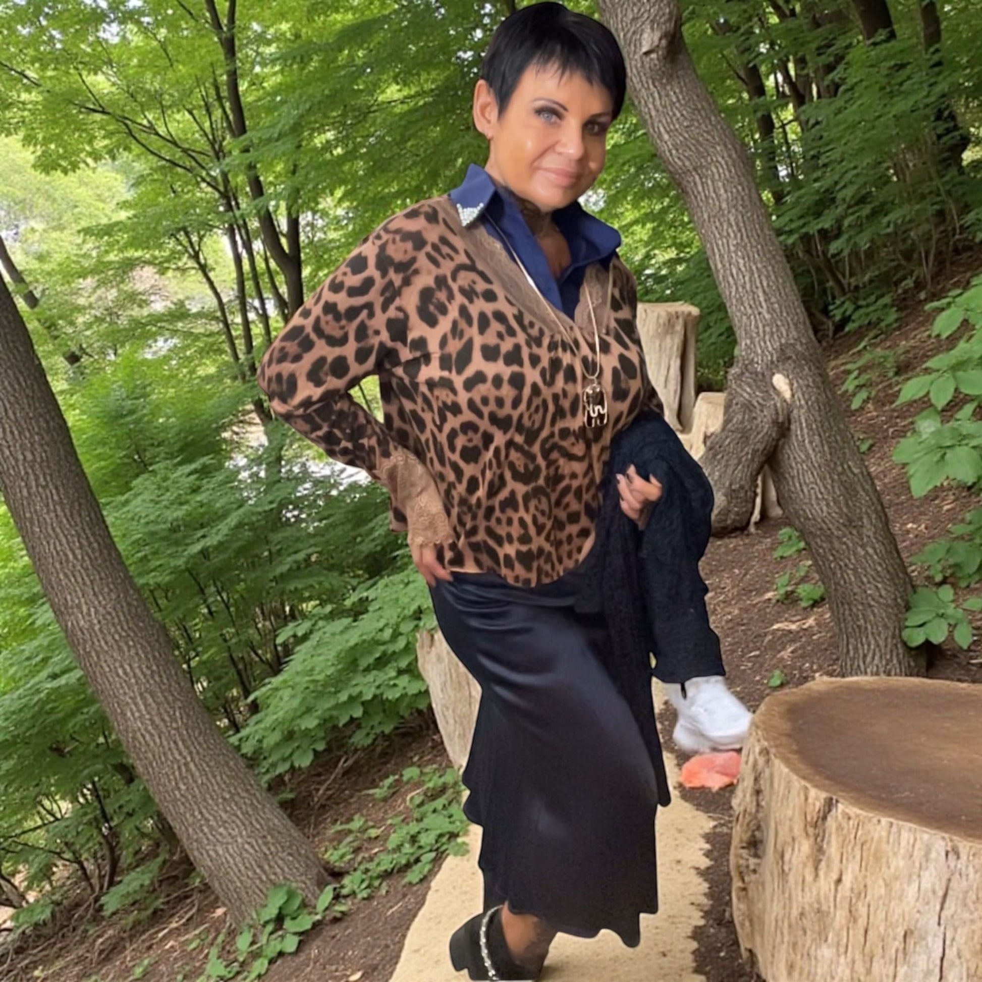 blouse fine leo dentelle - L'autre mode