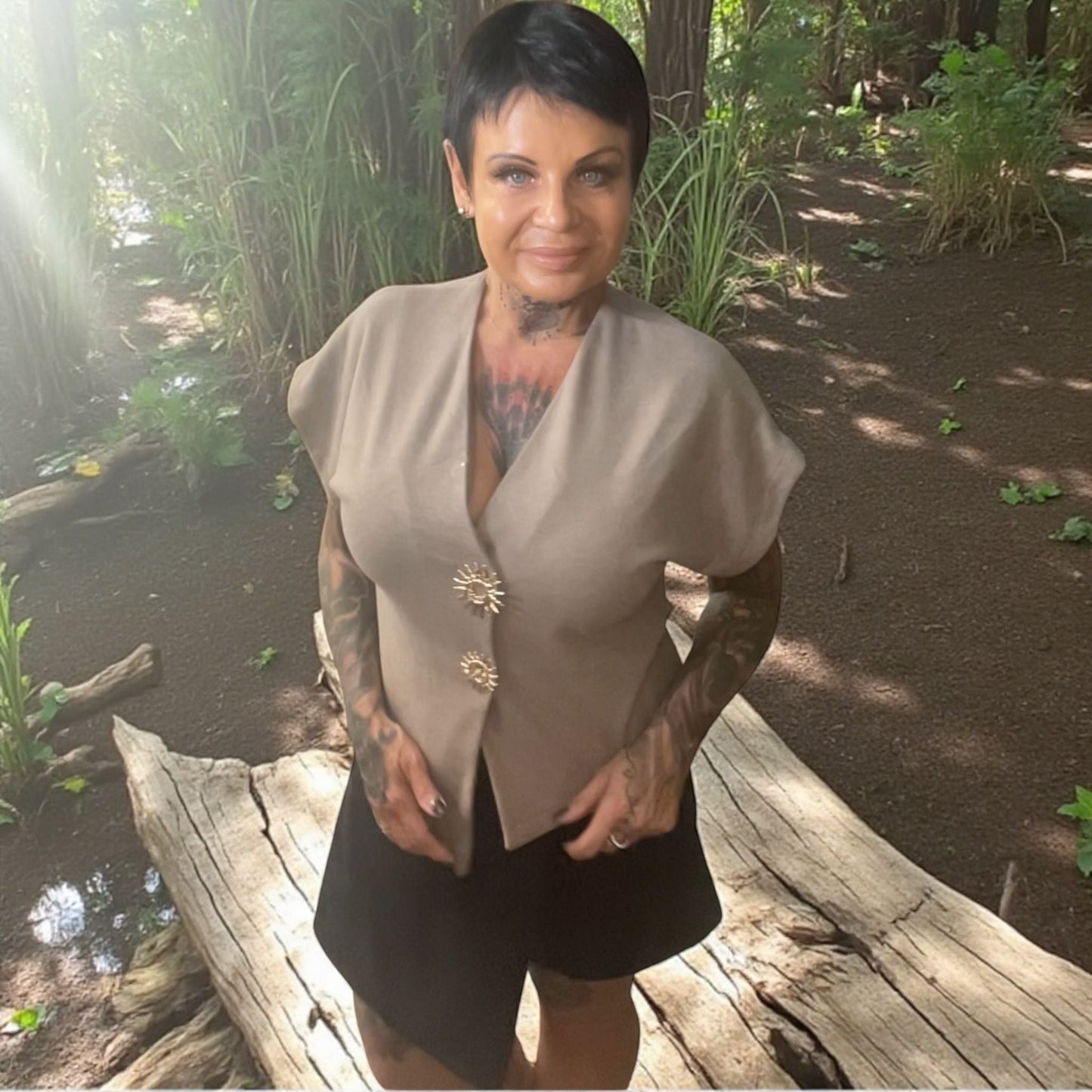 blouse gilet en décalé - L'autre mode