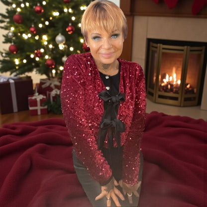 blouse noeuds sequins - L'autre mode