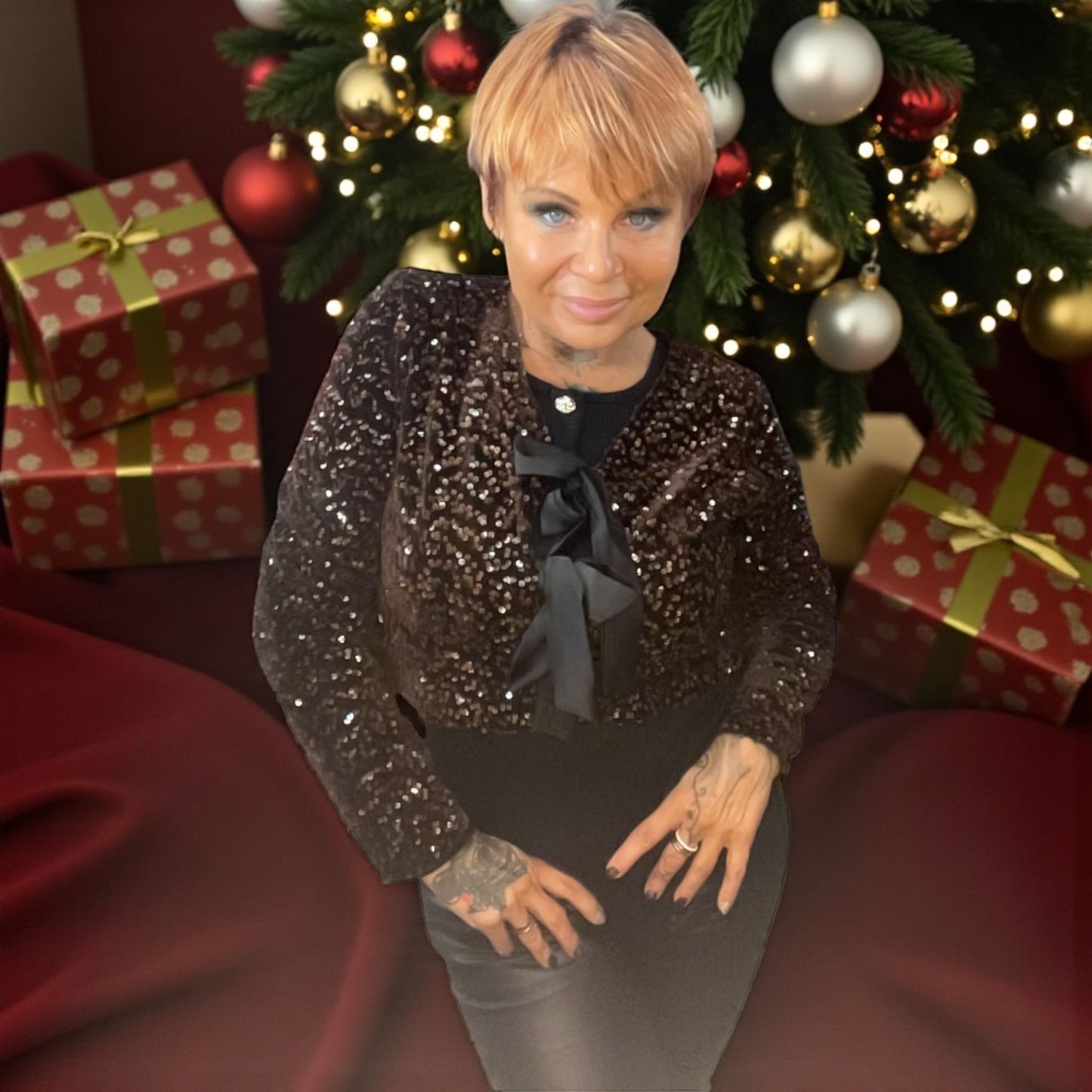 blouse noeuds sequins - L'autre mode