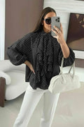 blouse tencel à rayure effet jabot - L'autre mode