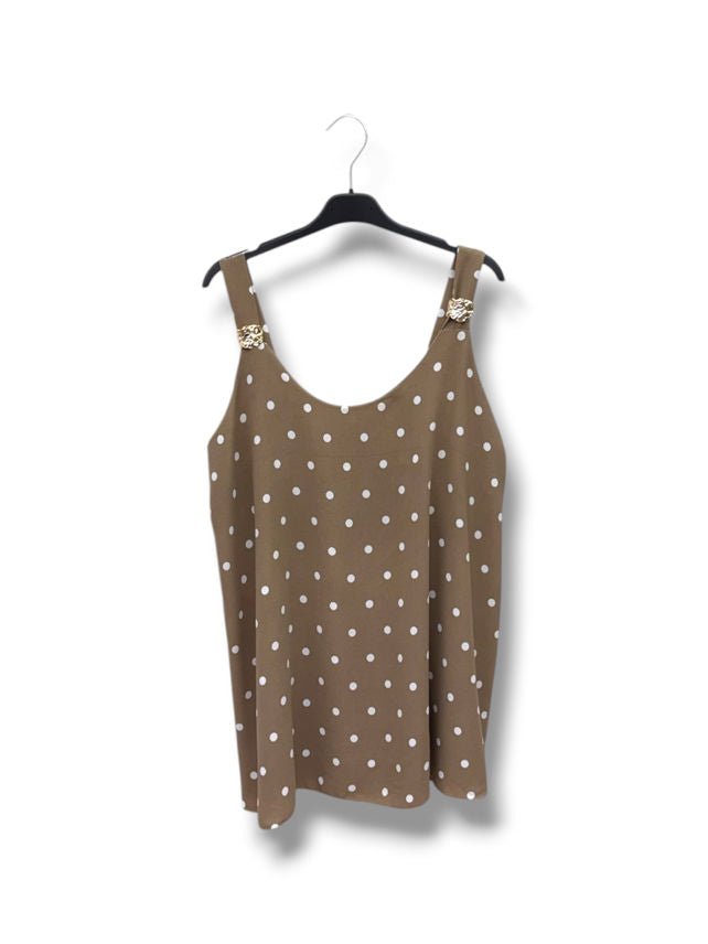 blouse top petit pois détail doré - L'autre mode