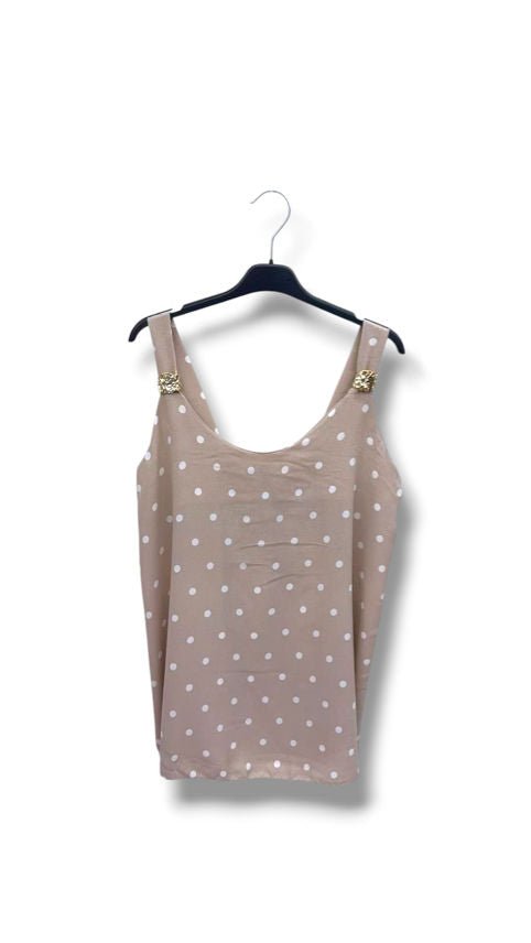 blouse top petit pois détail doré - L'autre mode