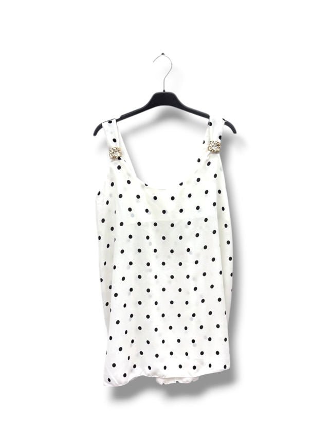 blouse top petit pois détail doré - L'autre mode