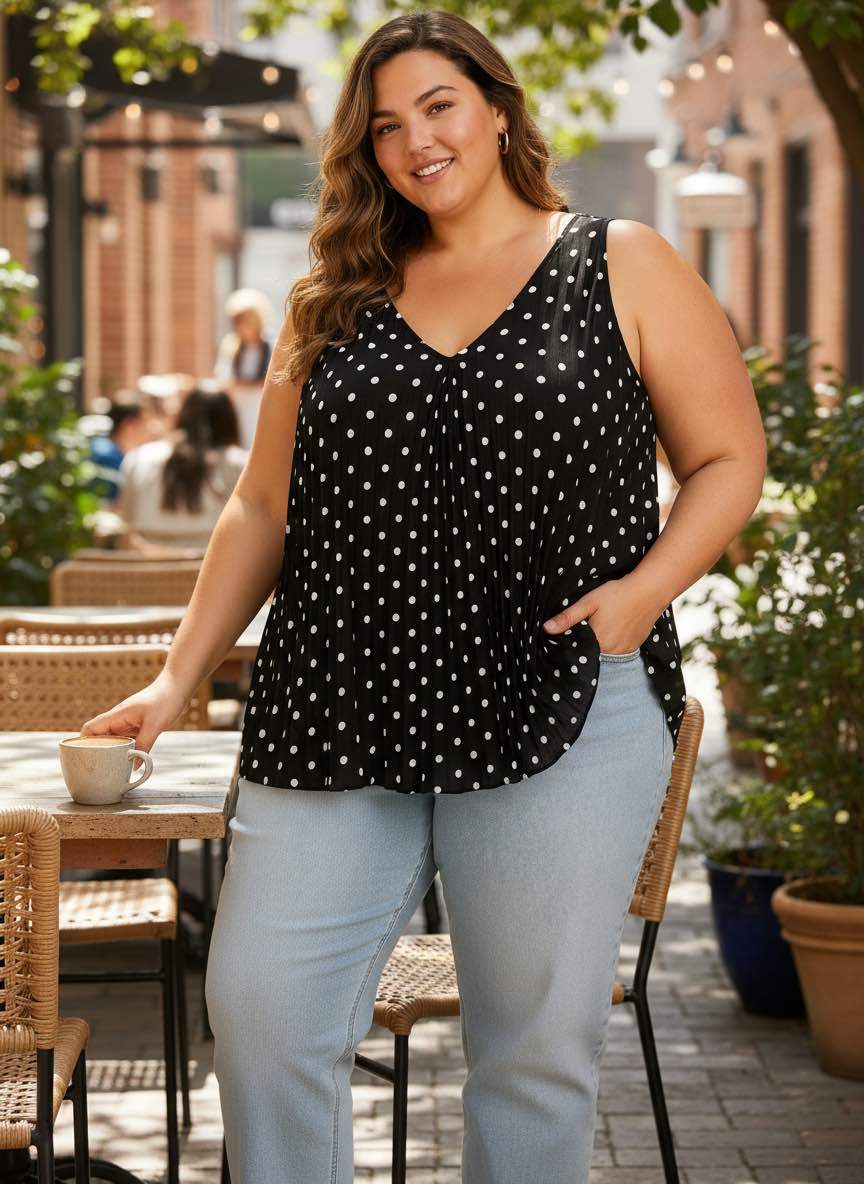 Blouse trompette à pois - L'autre mode