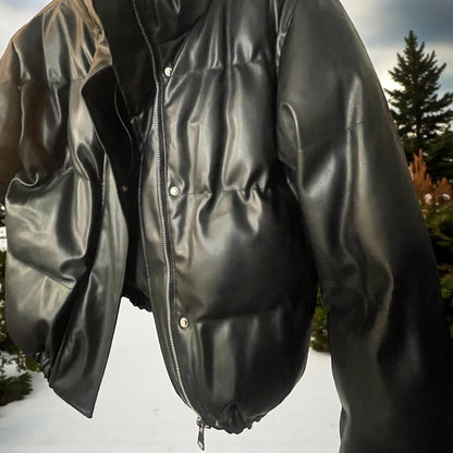 blouson doudoune simili cuir - L'autre mode