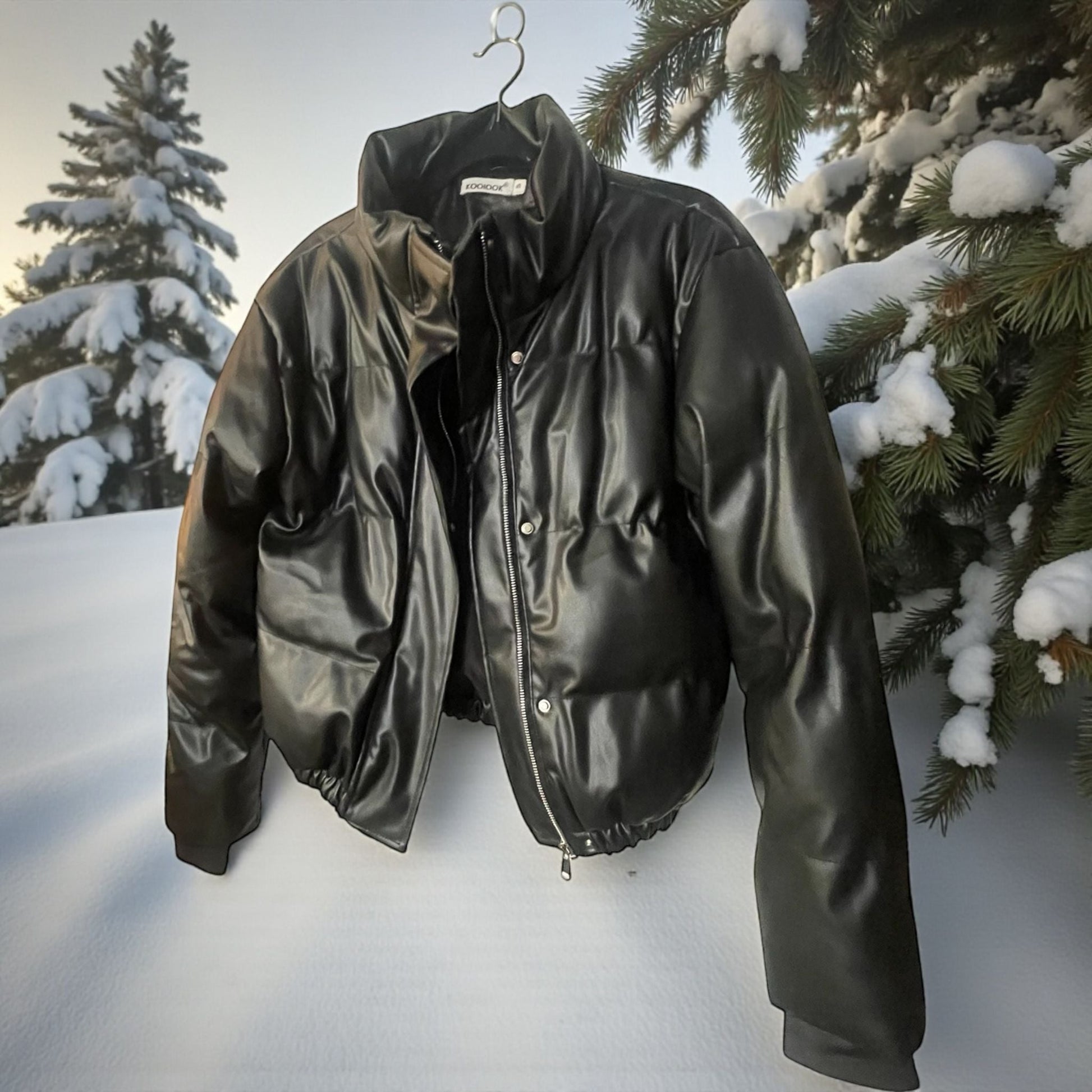 blouson doudoune simili cuir - L'autre mode